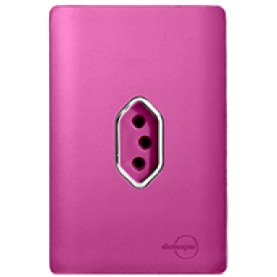 Conjunto Tomada Vertical 10A 4x2 - Novara Rosa Fosco Cromado